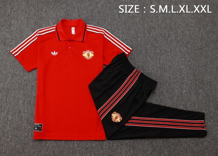 Manchester United Red Retro Polo - 图片 2