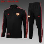 Manchester United Black Retro Half-Zip Jacket