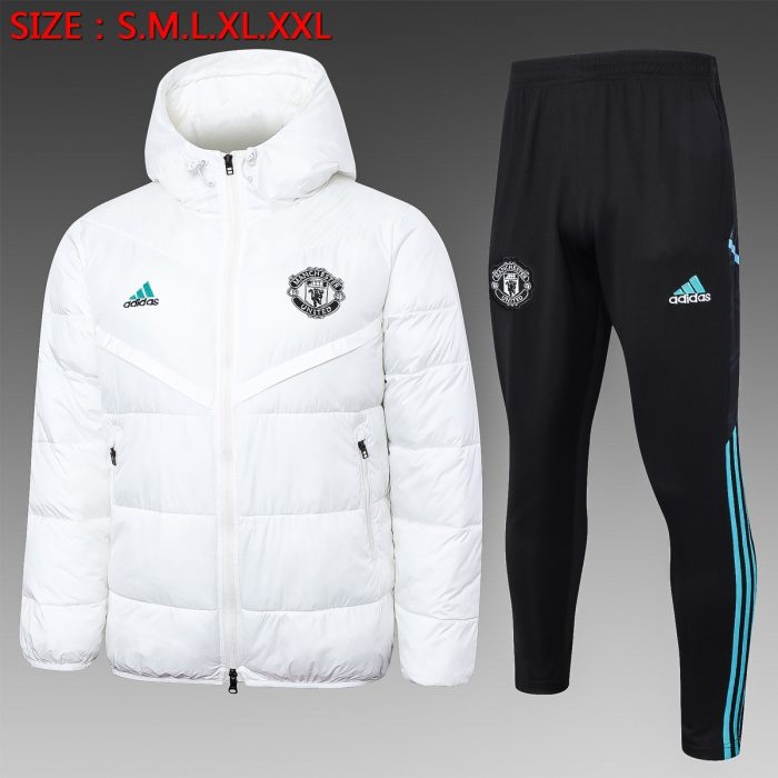 Manchester United White Cotton Jacket 23-24 - 图片 2