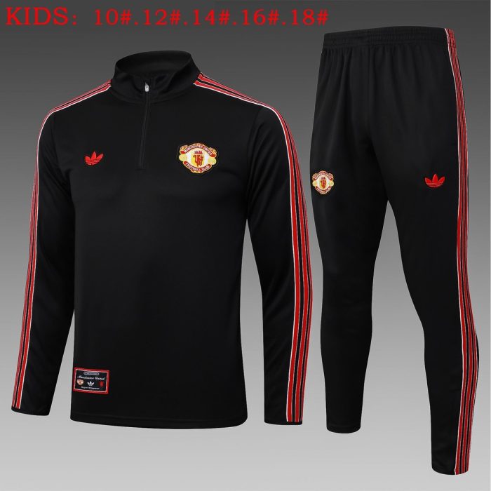 Manchester United Black Retro Edition Kids - 图片 2