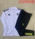 Manchester United White Kids Long Zipper Jacket - 图片 3