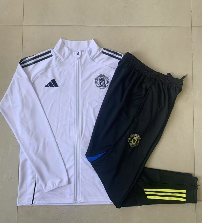 Manchester United White Kids Long Zipper Jacket - 图片 4