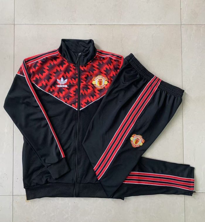 Manchester United Kids Black Long Zipper Jacket with Red Splatter - 图片 4