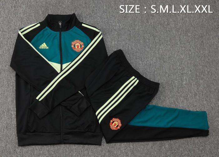 Manchester United 24/25 Black and Green Long Zipper Jacket - 图片 2