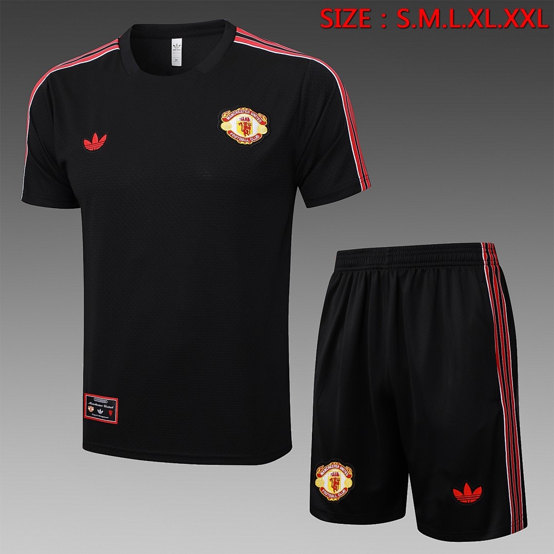 JER-3623_1 Manchester United Black Retro T-Shirt - 图片 1