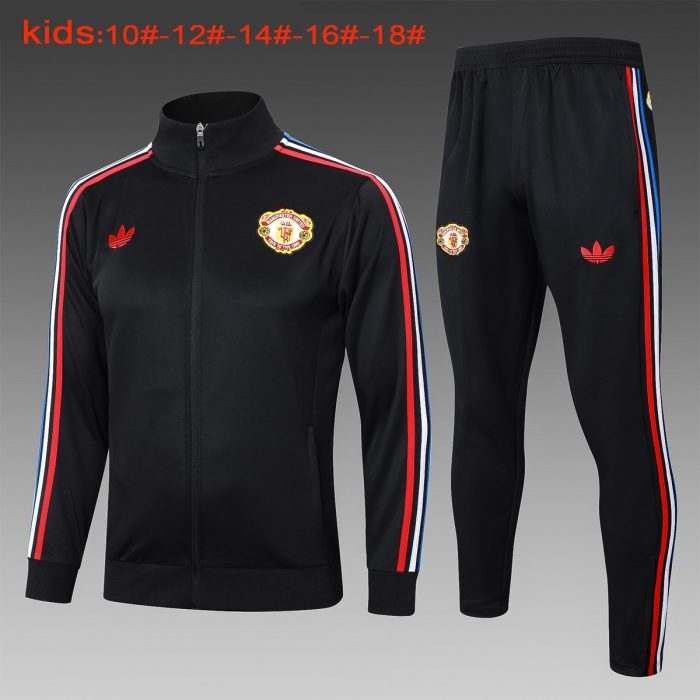 Manchester United 24/25 Black Kids' Jacket (Adidas Logo) - 图片 2