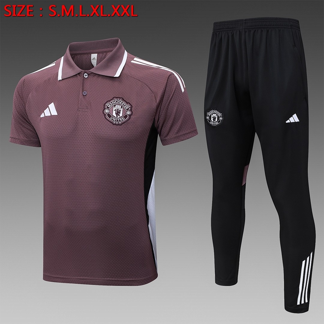 JER-3632_1 Manchester United Grey Purple Polo - 图片 1