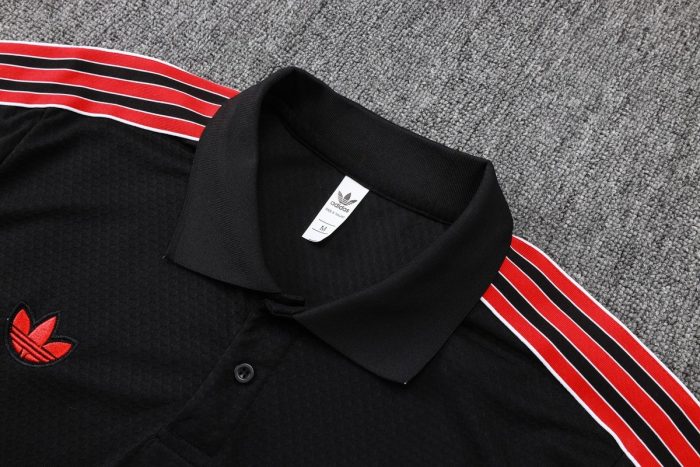 Manchester United Black Retro Polo - 图片 5