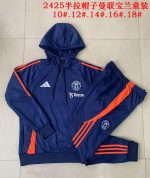 Manchester United 24/25 Half-Zip Jacket Navy Blue Kids - 图片 3