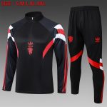 Manchester United 24/25 Half Zip Jacket Black (Adidas Three Stripes)