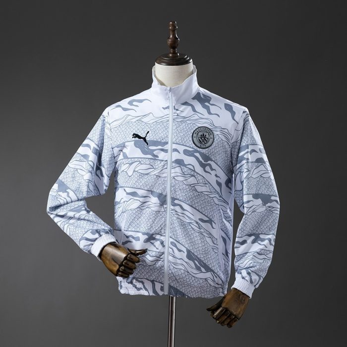 Manchester City Reversible Jacket Windbreaker - White & Mint Green - 图片 3