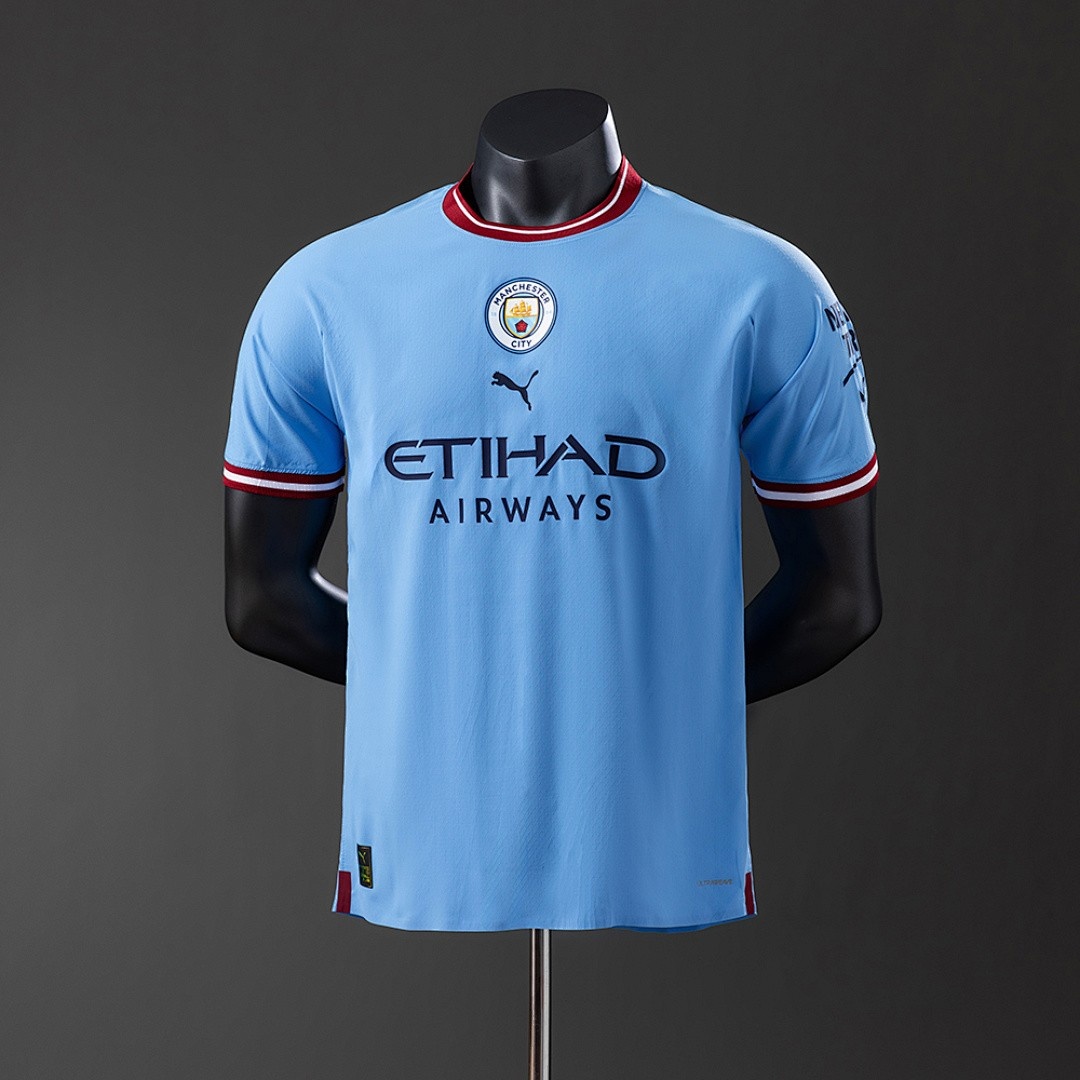 JER-3713_1 Manchester City 22/23 Home Player Version Retro Jersey - 图片 1