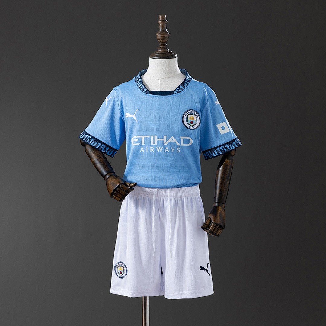 JER-3779_1 Manchester City 24/25 Home Kids Kit Jersey - 图片 1
