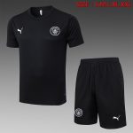 Manchester City Black Short Sleeve Training Suit