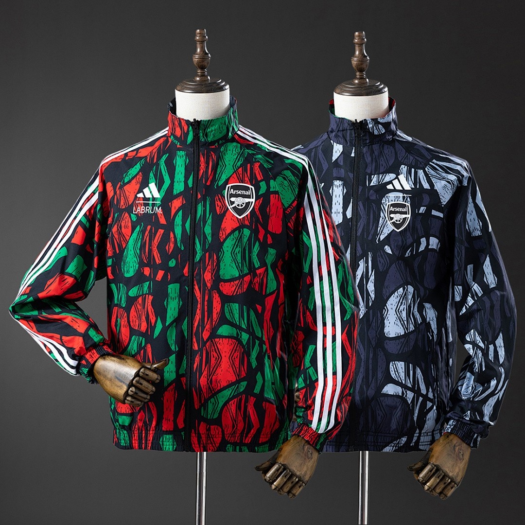 JER-3859_1 Arsenal Reversible Jacket Windbreaker - Red & Black - 图片 1