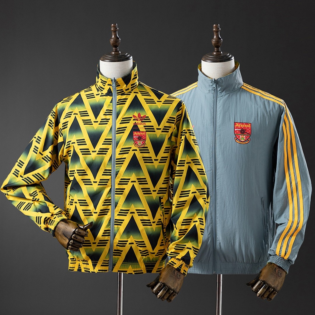 JER-3862_1 Arsenal Reversible Jacket Windbreaker - Yellow & Grey - 图片 1