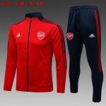 Arsenal 21-22 Red Long Zip Jacket (Royal Blue Zipper)