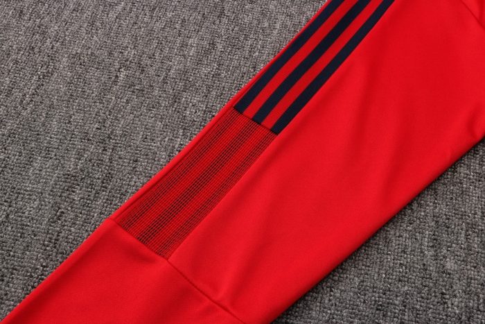 Arsenal 21-22 Red Long Zip Jacket (Royal Blue Zipper) - 图片 6