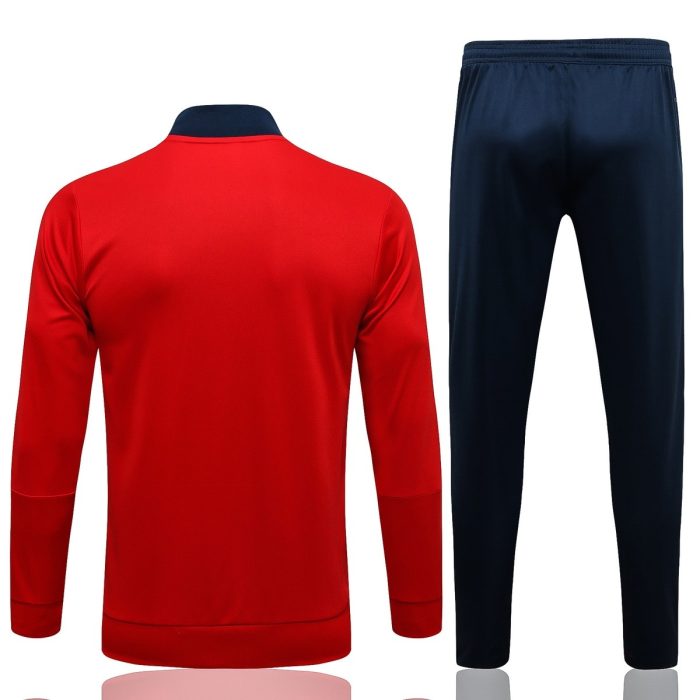 Arsenal 21-22 Red Long Zip Jacket (Royal Blue Zipper) - 图片 8