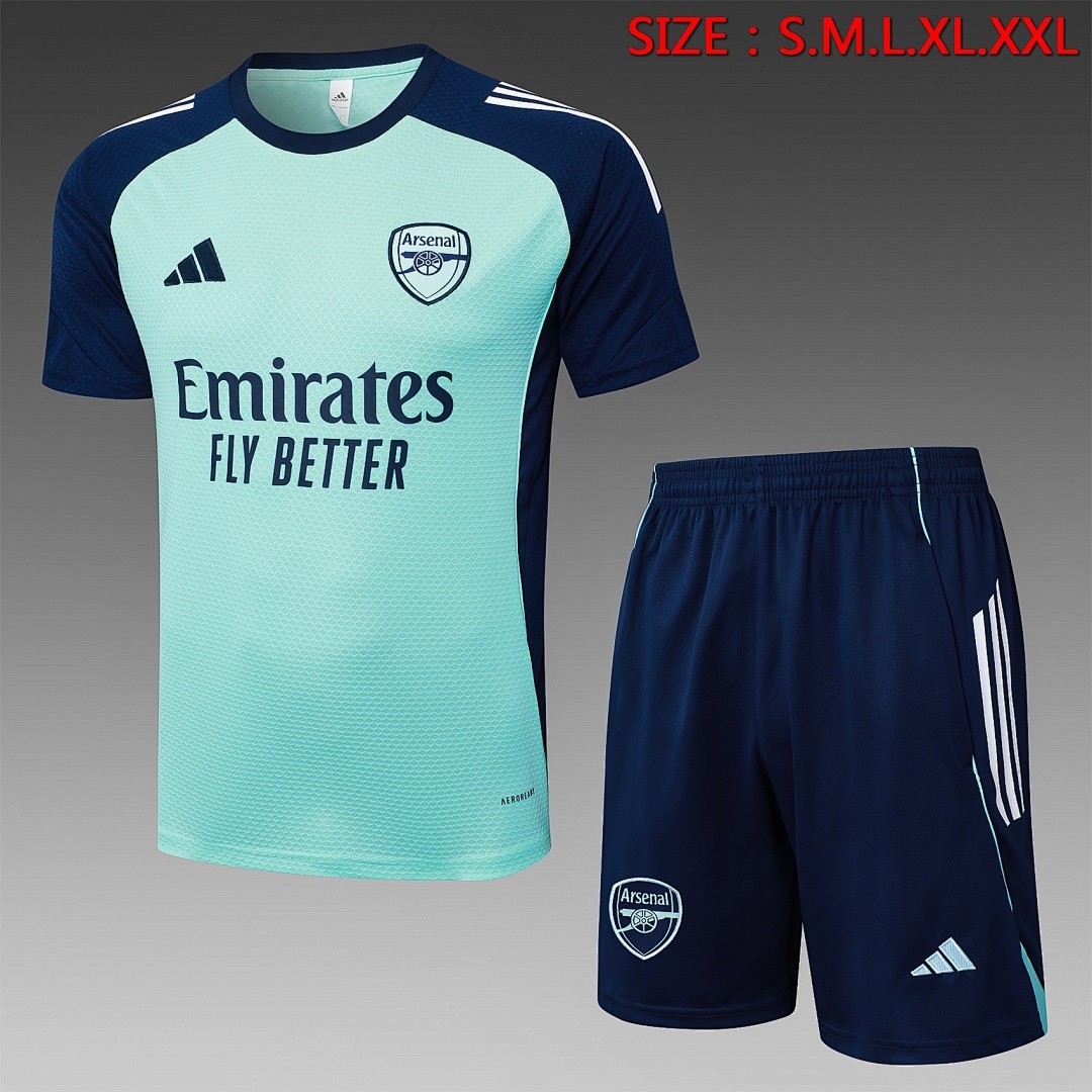 JER-3935_1 Arsenal Light Green Short Sleeve Training Shirt - 图片 1