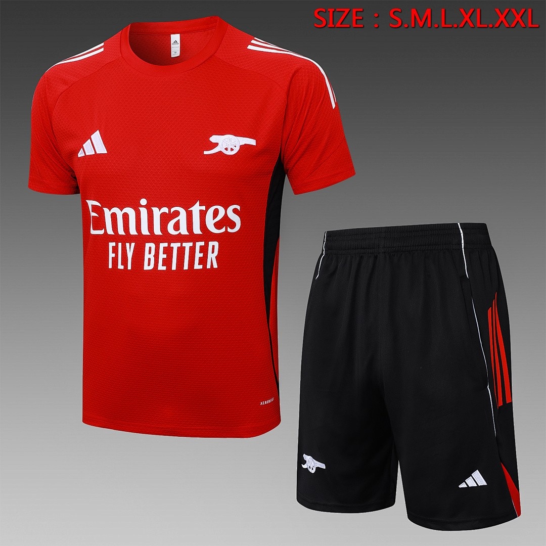 JER-3952_1 Arsenal Red Short Sleeve Training Suit - 图片 1