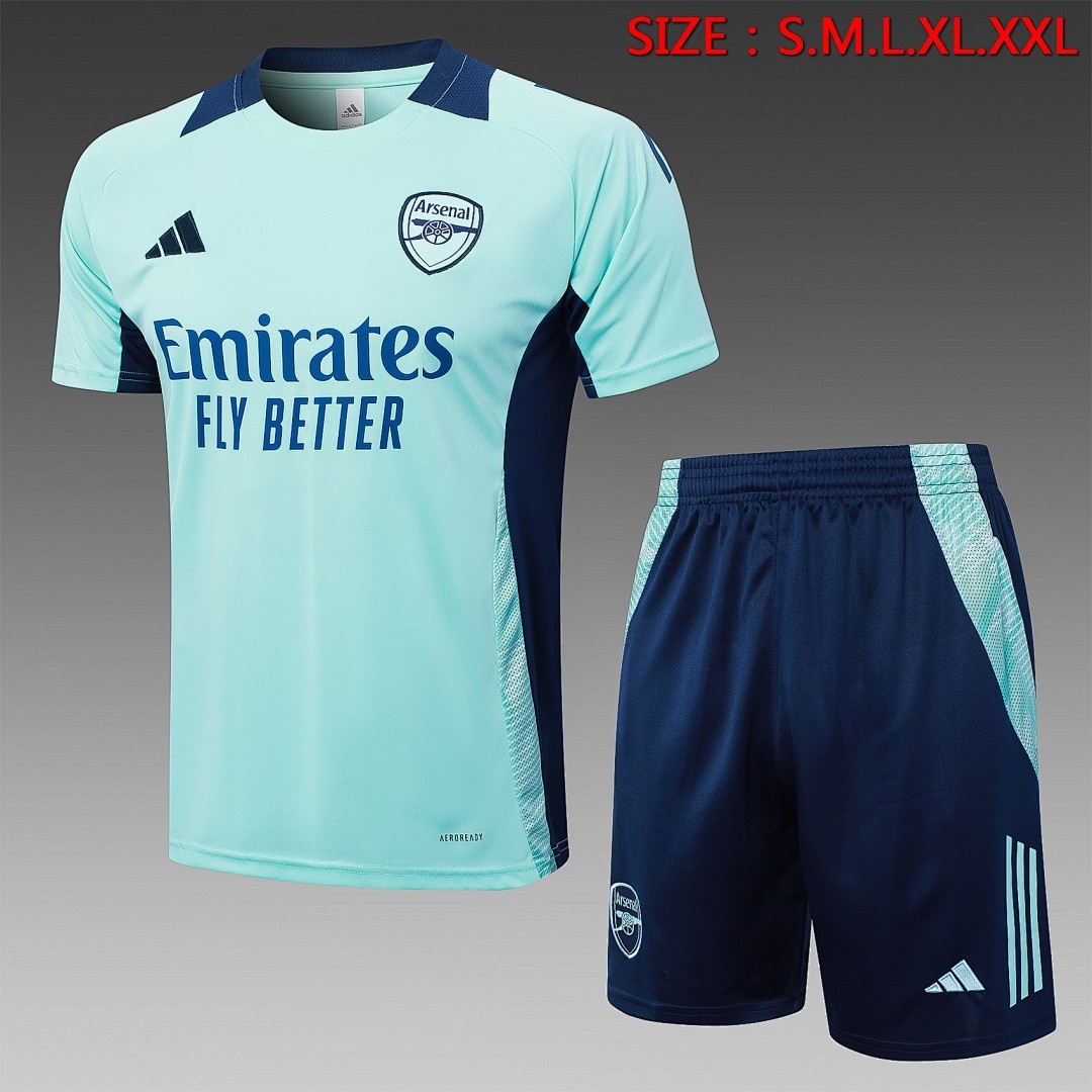 JER-3956_1 Arsenal 24/25 Light Green Short Sleeve Training Shirt - 图片 1