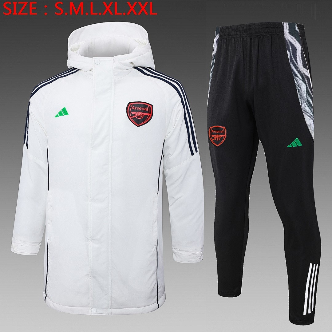 JER-3967_1 Arsenal 23-24 White Padded Jacket - 图片 1