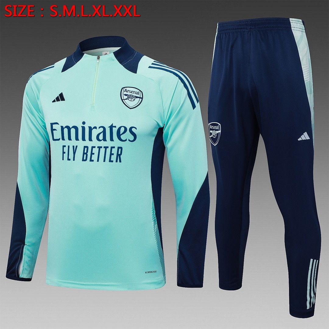JER-3969_1 Arsenal 24/25 Half Zip Jacket Light Green - 图片 1