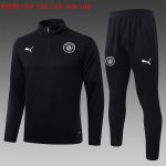 Manchester City Black Kids' Half-Zip Jacket