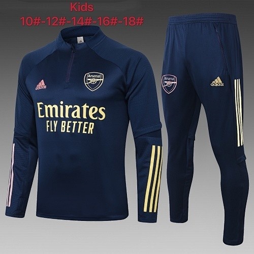 JER-3975_1 2021 Arsenal Navy Blue Half-Zip Jacket Kids - 图片 1