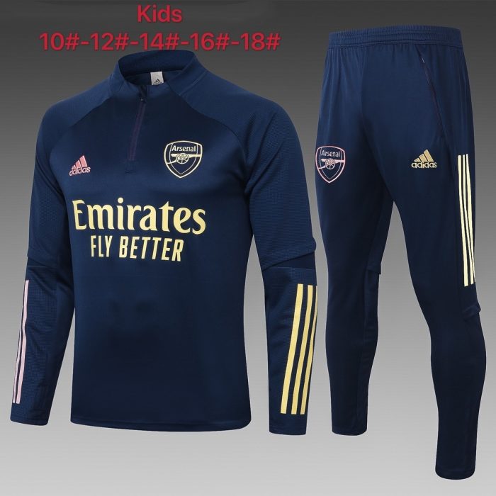 2021 Arsenal Navy Blue Half-Zip Jacket Kids - 图片 2