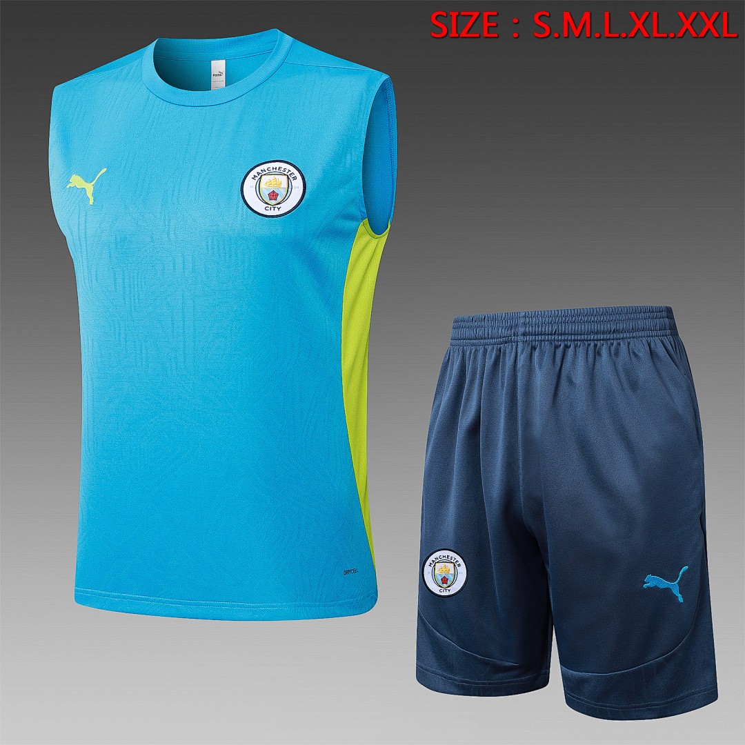 JER-3978_1 Manchester City 24/25 Vest Lake Blue - 图片 1