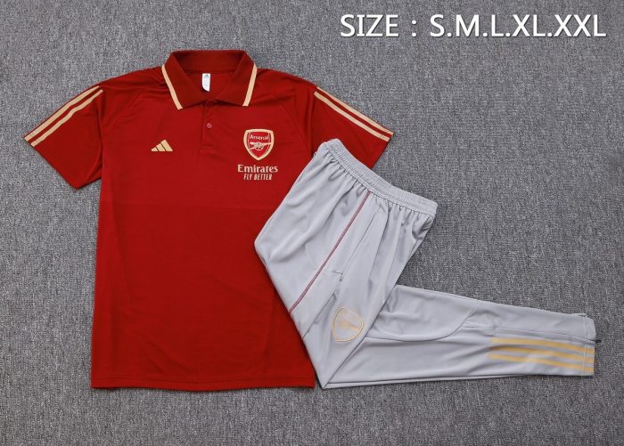 Arsenal 23/24 Polo Shirt Maroon - 图片 2
