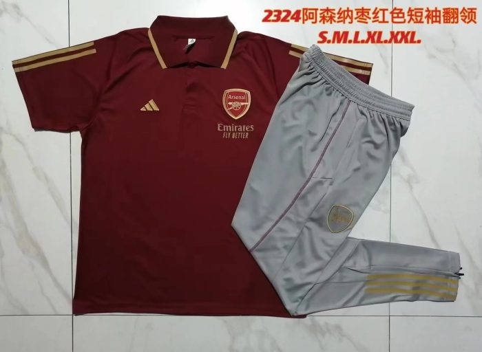 Arsenal 23/24 Polo Shirt Maroon - 图片 9