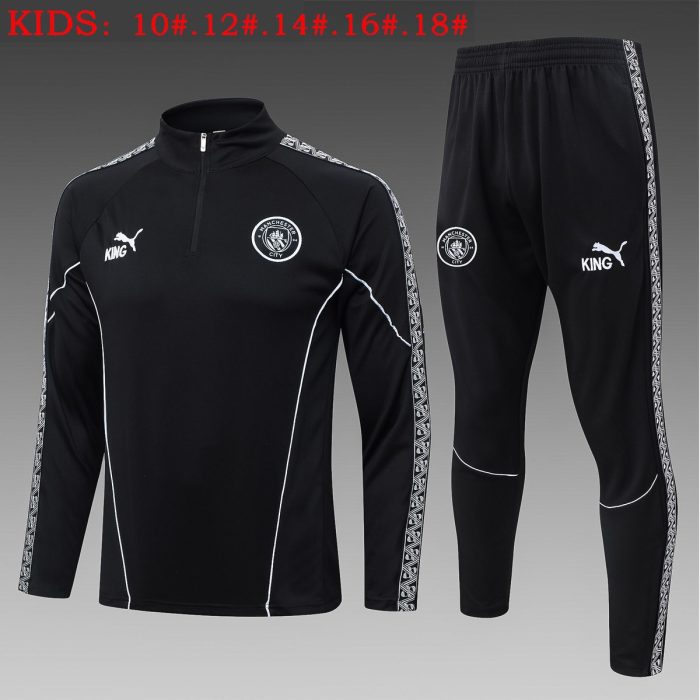 Manchester City Kids Black Half-Zip Jacket - 图片 2