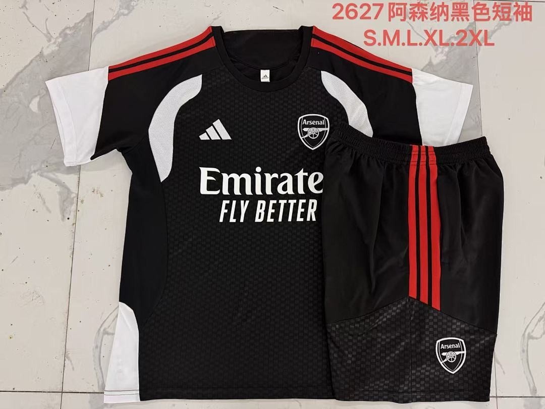 JER-3994_1 Arsenal 26/27 Black Short Sleeve Training Shirt - 图片 1