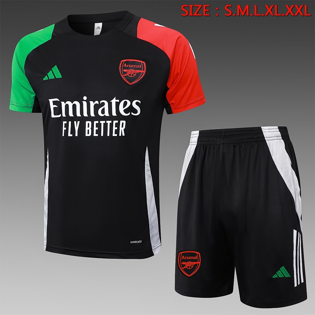 JER-4002_1 Arsenal 24-25 Black Short Sleeve Training Shirt - 图片 1