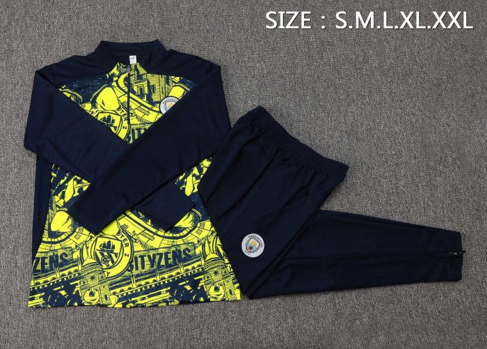 Manchester City 24/25 Half-Zip Jacket Fluorescent Green Player Version - 图片 2