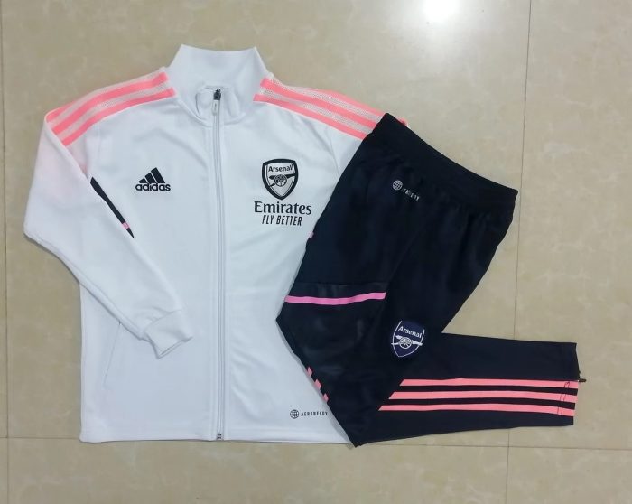 Arsenal 22/23 White Long Zip Jacket - 图片 9