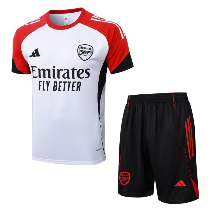 Arsenal White Short Sleeve Training Suit - 图片 8