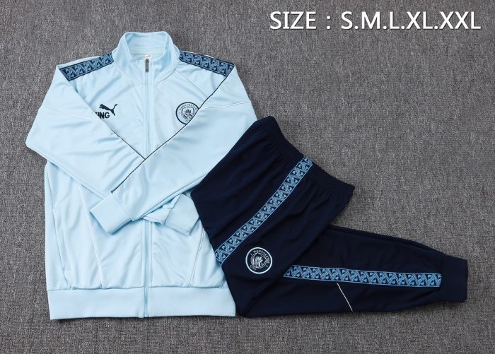 Manchester City Light Blue Long Zipper Jacket - 图片 2