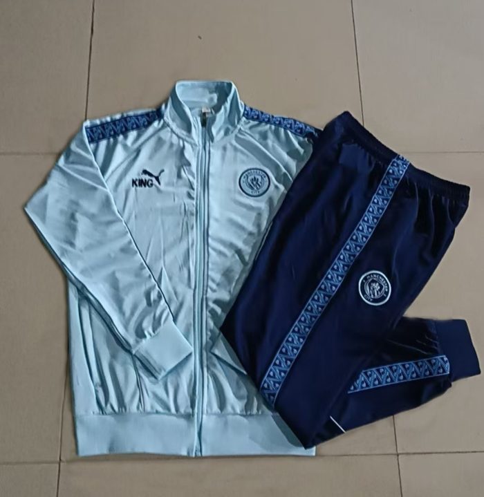 Manchester City Light Blue Kids Long Zipper Jacket - 图片 4