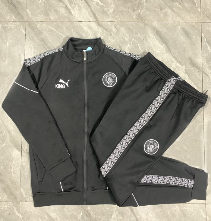 Manchester City Black Long Zipper Jacket (Tape Version) - 图片 9
