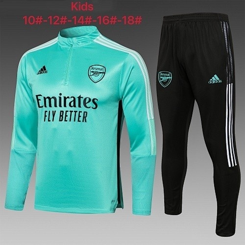 JER-4024_1 Arsenal 21-22 Half-Zip Green Kids - 图片 1
