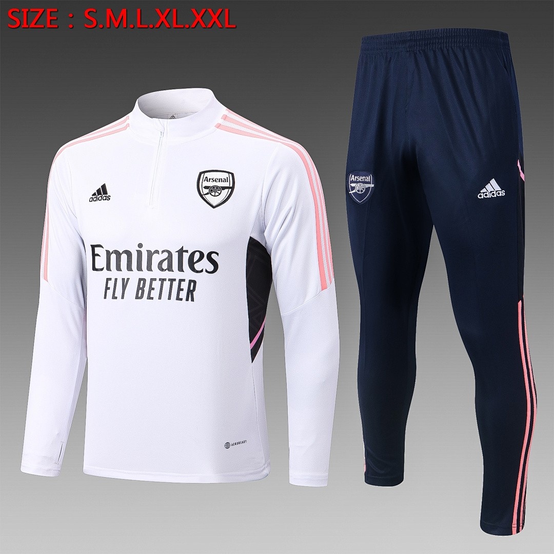 JER-4025_1 Arsenal 22-23 White Half-Zip Jacket - 图片 1