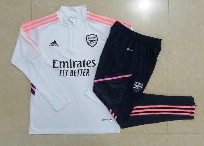 Arsenal 22-23 White Half-Zip Jacket - 图片 9