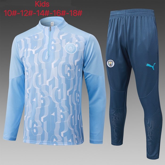 Manchester City 24/25 Light Blue Spray Print Kids - 图片 2