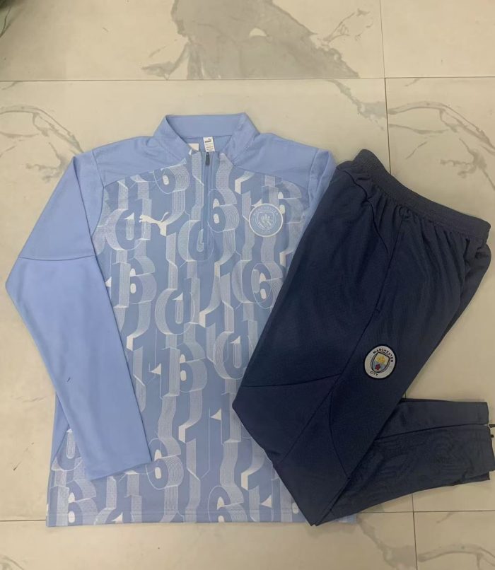Manchester City 24/25 Light Blue Spray Print Kids - 图片 3