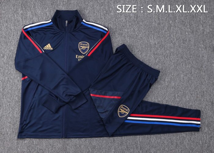 Arsenal 23-24 Long Zip Jacket Navy Blue - 图片 2