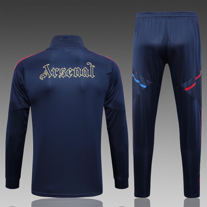 Arsenal 23-24 Long Zip Jacket Navy Blue - 图片 7